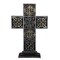 Roman 13" Black and Brown Celtic Knot Cross Tabletop